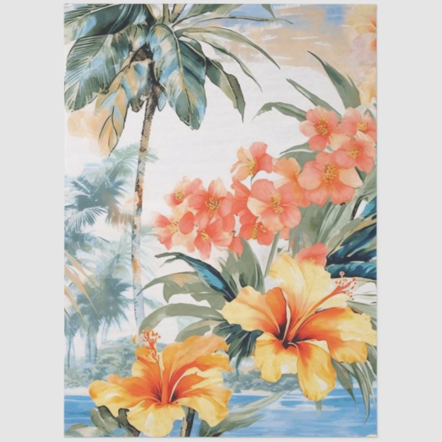 Papier Mousseline Jolie Pastel Ocean View Découpage (Recto)