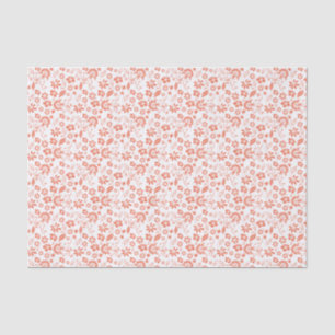 Papier Mousseline Jolie Pêche De Corail Fleurs De Printemps Tropical