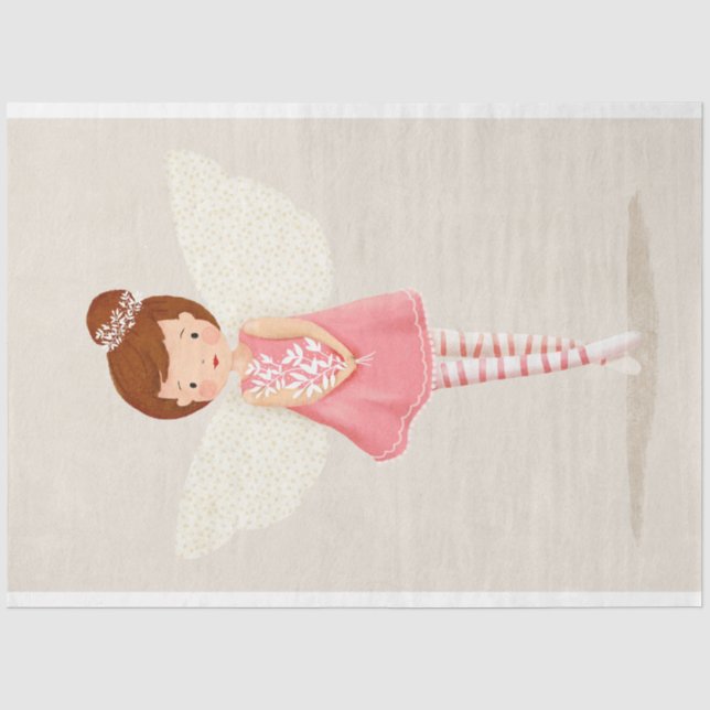 Papier Mousseline Jolie Petite Fée Angel Découpage (Recto)