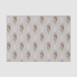 Papier Mousseline Jolie roses roses victoriennes et dentelle blanche