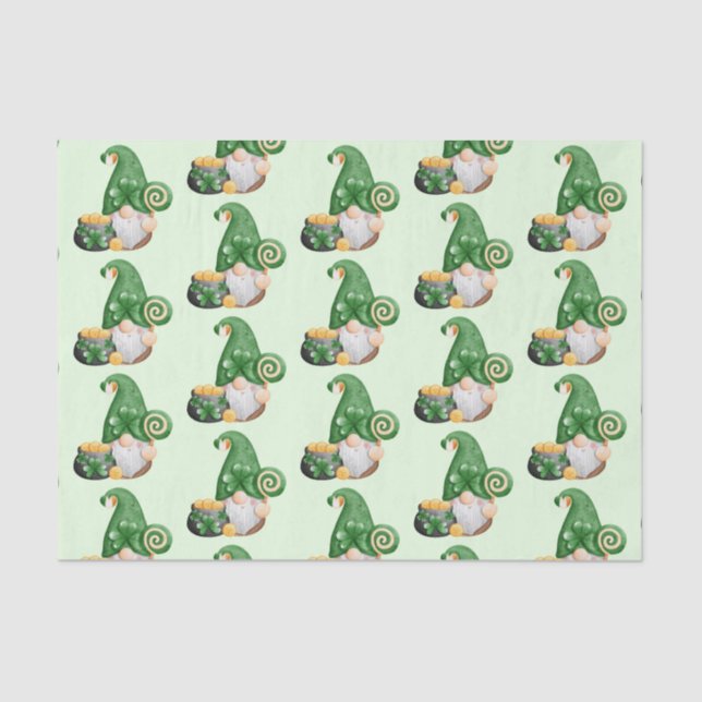 Papier Mousseline Jolie Saint Patrick's Day Lucky Gnomes (Recto)