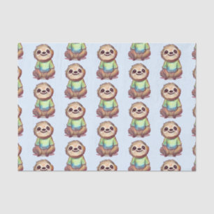 Papier Mousseline Jolie Sloth portant une Motif de chemise