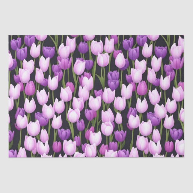 Papier Mousseline Jolie Tulipe rose violet Art Flora (Recto)
