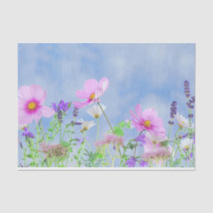 Papier Mousseline Jolies fleurs sauvages de printemps