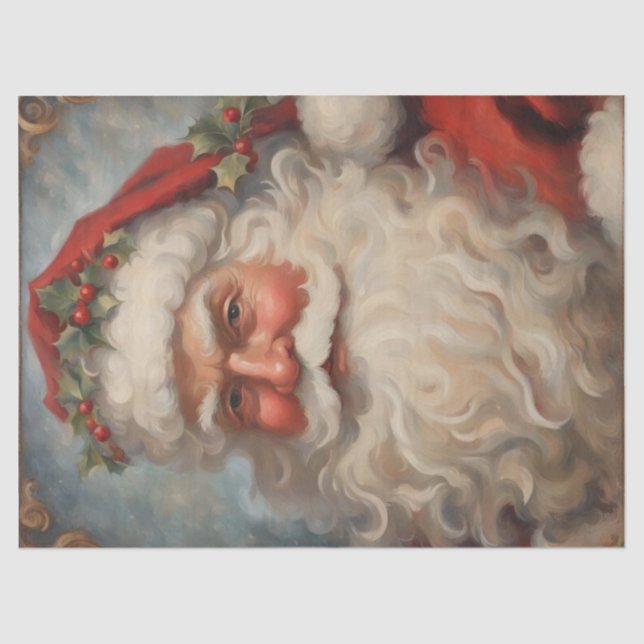 Papier Mousseline Jolly Père Noël Noël Bonjour : Découpage festive (Recto)