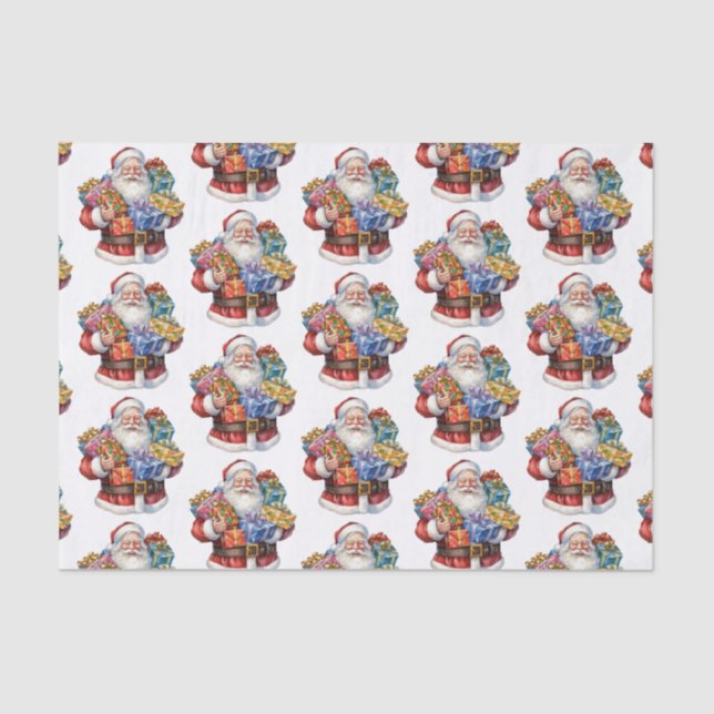 Papier Mousseline Jolly Santa Claus Motif de Noël classique (Recto)