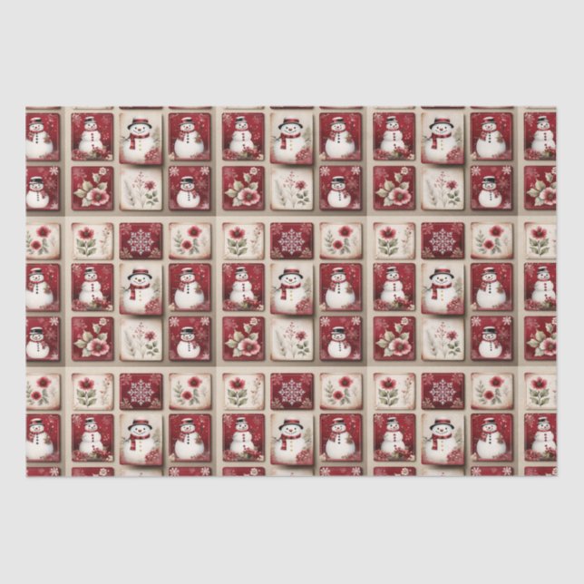 Papier Mousseline Jolly Snowmen (Recto)