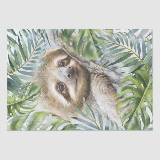 Papier Mousseline Jote Sloth Tropical Jungle (Recto)