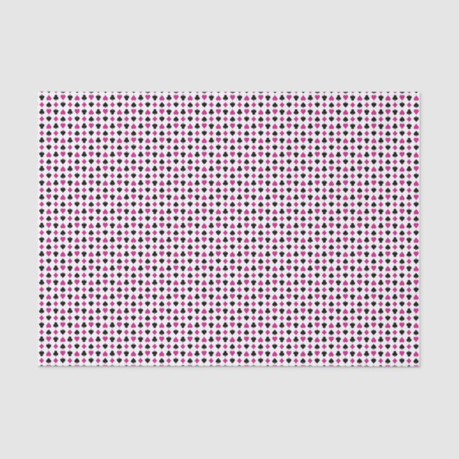 Papier Mousseline Jouer des cartes convient rose et noir (Recto)