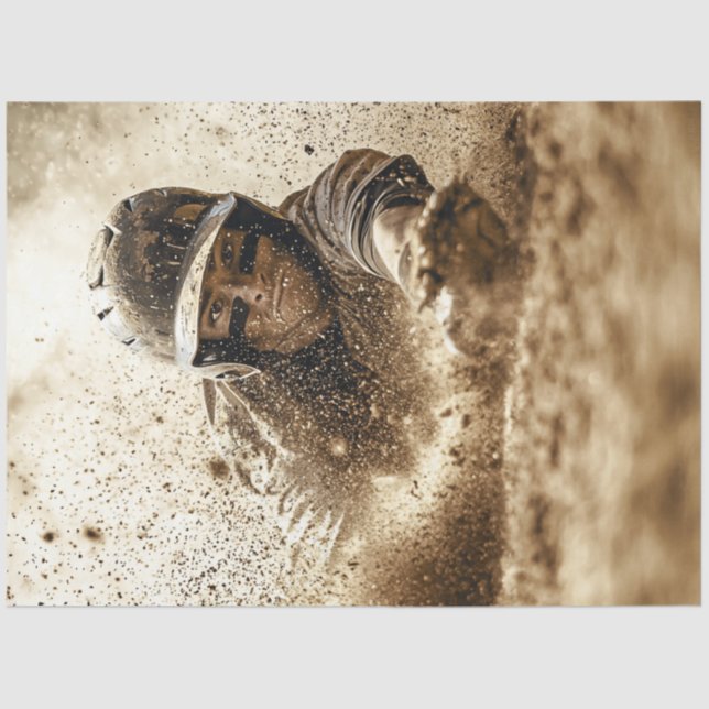 Papier Mousseline Joueur de baseball de découpage glissant Plaque d' (Recto)