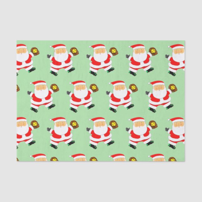 Papier Mousseline Joueur de softball papier Tissu de Noël (Recto)