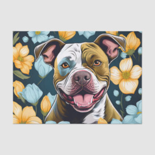 Papier Mousseline Joueur Staffordshire Bull Terrier Floral