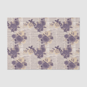 Papier Mousseline Journal Floral violet