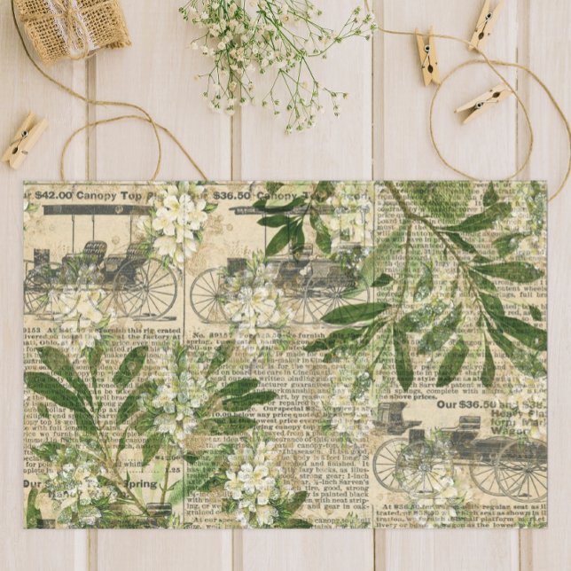 Papier Mousseline Journal vintage Botanique (Créateur téléchargé)