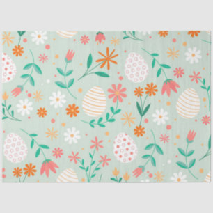 Papier Mousseline Joyeuse florale d'oeufs de Pâques