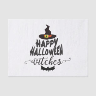 Papier Mousseline Joyeuse Halloween sorcières Typographie Halloween