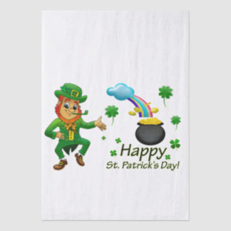 Papier Mousseline Joyeuse Saint-Patrick Leprechaun Arc-en-ciel