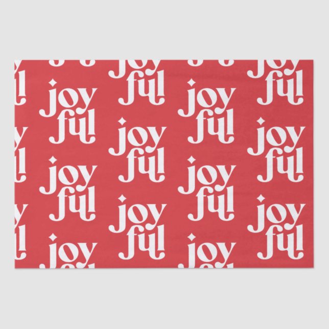 Papier Mousseline Joyeuse typographie moderne minimaliste vacances r (Recto)