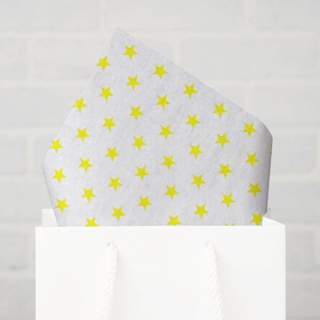 Papier Mousseline Joyeuses et brillantes étoiles jaunes en vacances  (Sac cadeau)