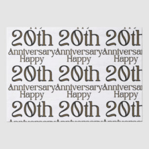 Papier Mousseline Joyeux 20e anniversaire