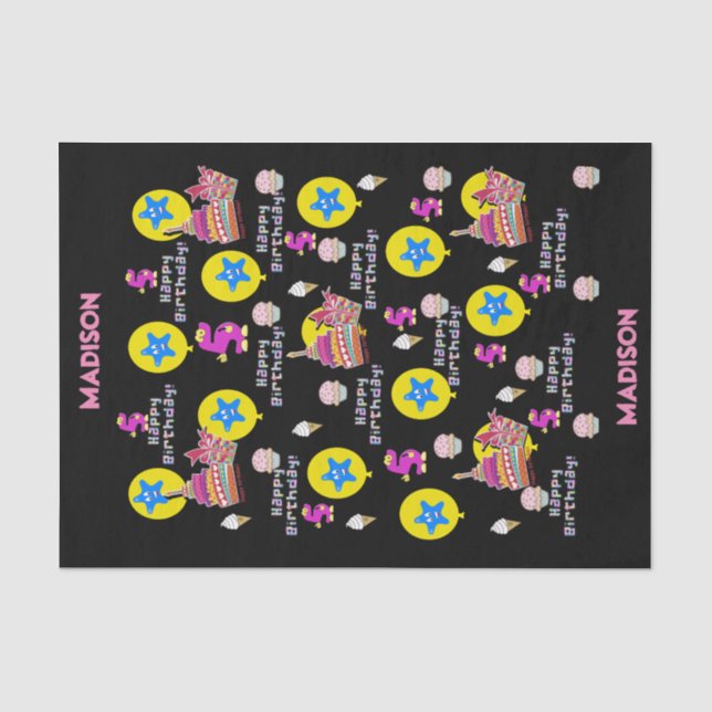 Papier Mousseline Joyeux 5e anniversaire Tissue Paper #5 Anniversair (Recto)