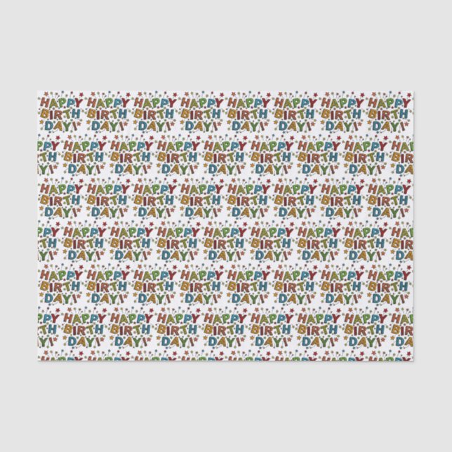 Papier Mousseline Joyeux anniversaire (Recto)
