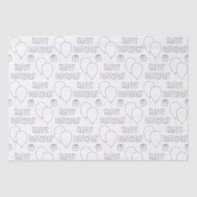 Papier Mousseline Joyeux anniversaire avec un Arrière - plan blanc d (Recto)