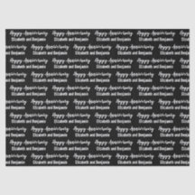 Joyeux Anniversaire Couple Prénoms Noir et Blanc