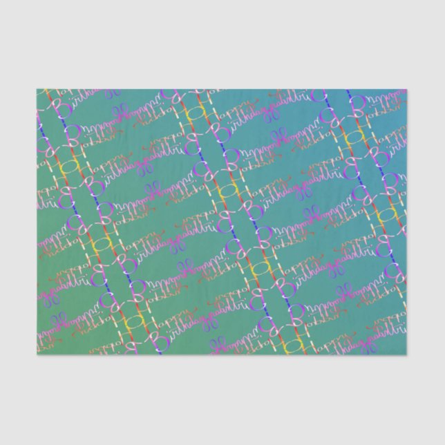 Papier Mousseline "Joyeux anniversaire" écrit à la main (Recto)