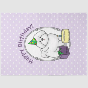 Papier Mousseline Joyeux anniversaire (fête) Bichon Frise Dog - mign