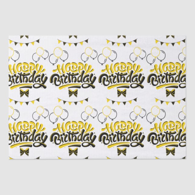 Papier Mousseline Joyeux Anniversaire Fun Tissu Papier (Recto)