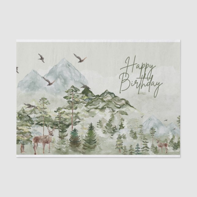 Papier Mousseline Joyeux Anniversaire Nature et Amour extérieur (Recto)