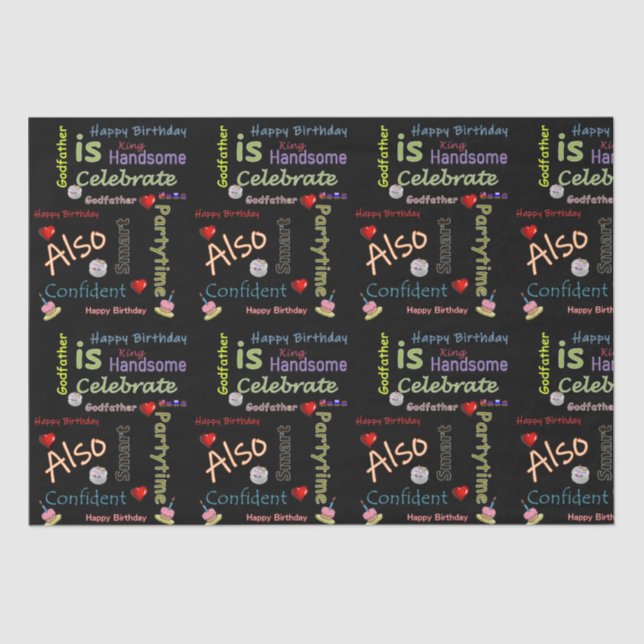 Papier Mousseline Joyeux anniversaire Tissu Papier Dieu Père (Recto)