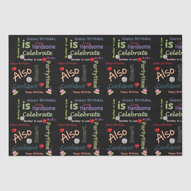 Papier Mousseline Joyeux anniversaire Tissue Paper Brother in Law (Recto)