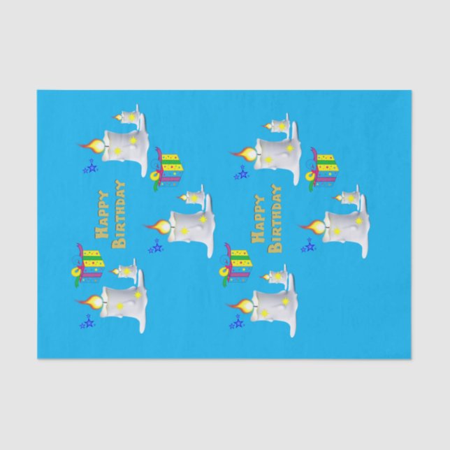 Papier Mousseline Joyeux Anniversaire Tissue Papier Bougies (Recto)