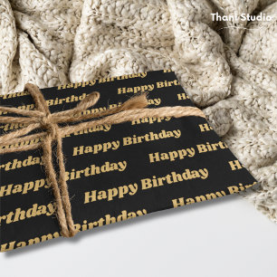 Papier Mousseline Joyeux anniversaire Vintage Retro Simple Navy