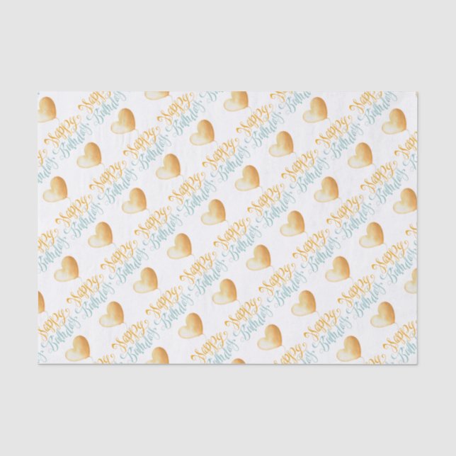 Papier Mousseline Joyeux ballon d'anniversaire (Recto)