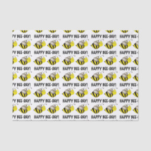 Papier Mousseline Joyeux Bee Day Bumblebee Jaune Anniversaire Bug An
