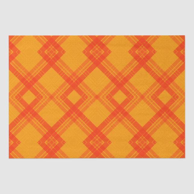 Papier Mousseline Joyeux Chèques Rouge & Jaune/Orange (Recto)
