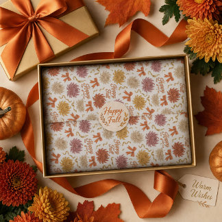 Papier Mousseline Joyeux Chrysanthème d'Automne Fleurs Mums