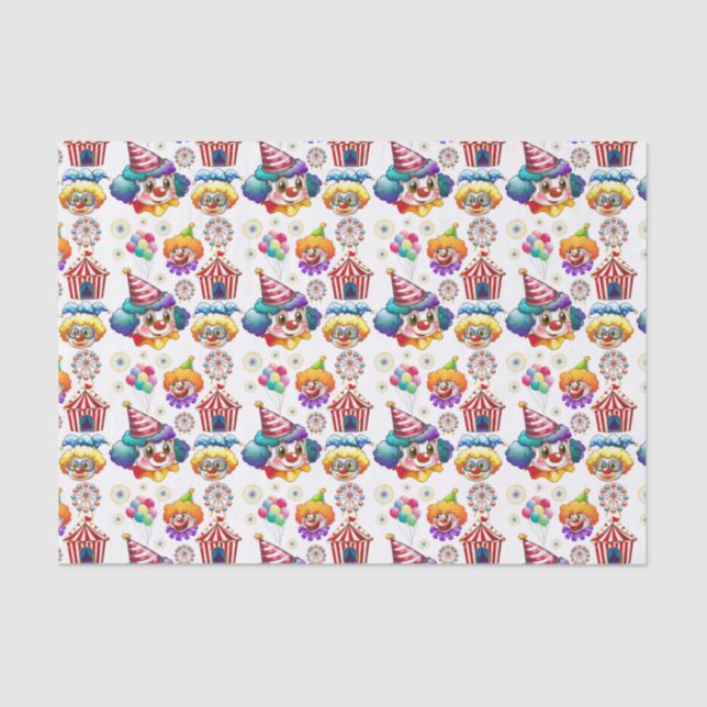 Papier Mousseline Joyeux Clowns (Recto)