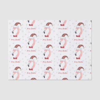 Papier Mousseline Joyeux Flamant rose de Noël Père Noël moderne Noël