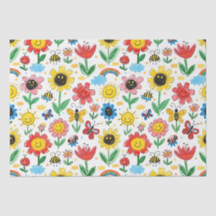 Papier Mousseline Joyeux jours - Fleur joyeuse et Motif d'amis