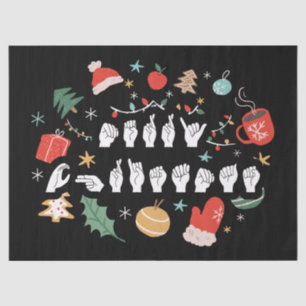 Papier Mousseline Joyeux Noël - ASL American Sign Language III