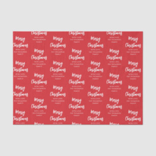 Papier Mousseline Joyeux Noël Calligraphie Script Simple Rouge