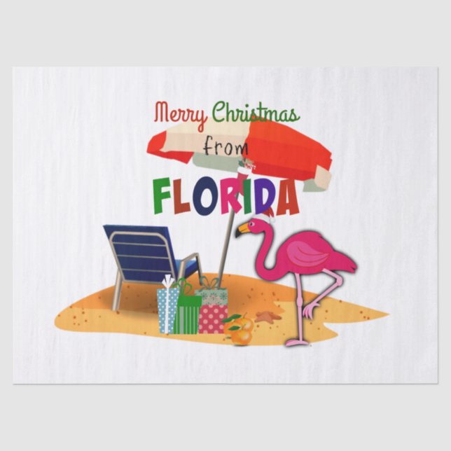 Papier Mousseline Joyeux Noël de Floride (Recto)