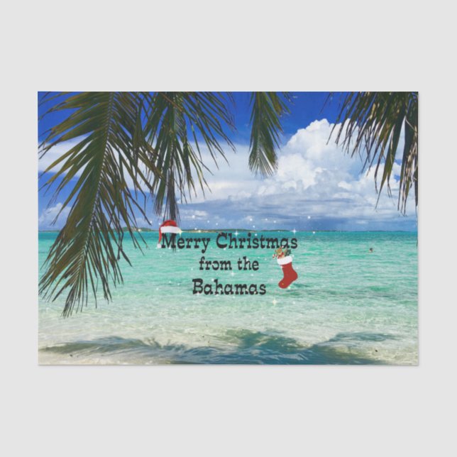 Papier Mousseline Joyeux Noël des Bahamas (Recto)