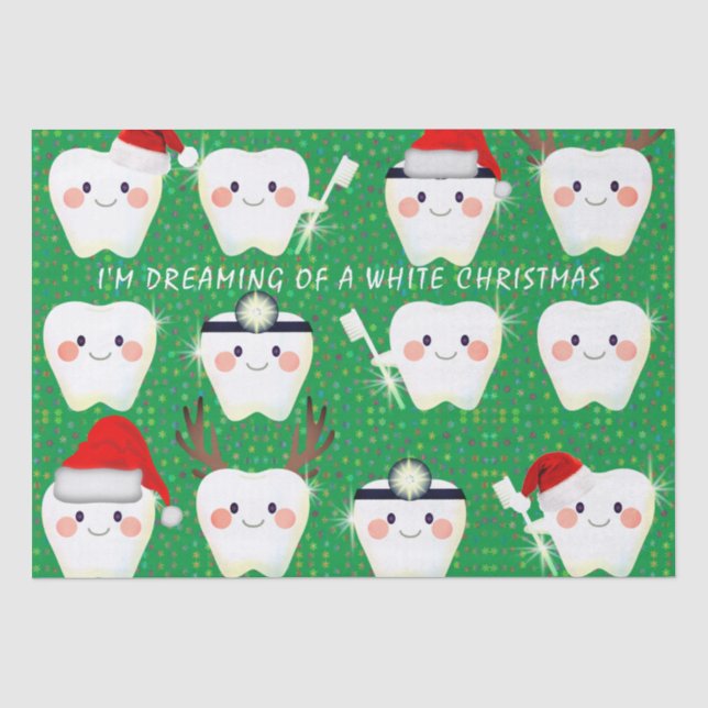 Papier Mousseline Joyeux Noël des dents  (Recto)