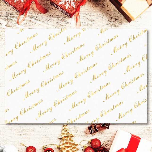 Papier Mousseline Joyeux Noël Élégante Calligraphie Texte personnali (Créateur téléchargé)
