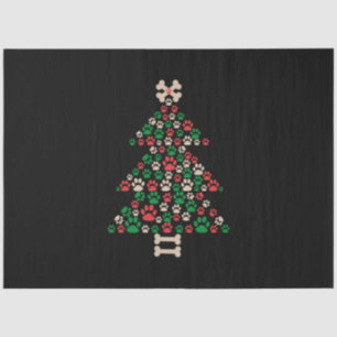 Papier Mousseline Joyeux Noël Empreintes de pattes Chien de Noël Arb